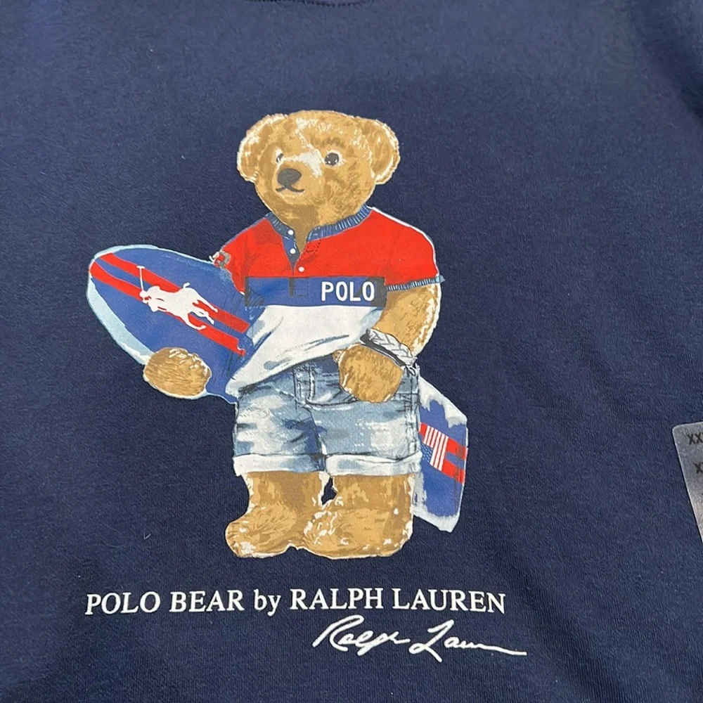 🎉Host Pick🎉Polo Ralph Lauren Navy Men’s Polo Bear Surf Board Hoodie Size XXL - Picture 2 of 12